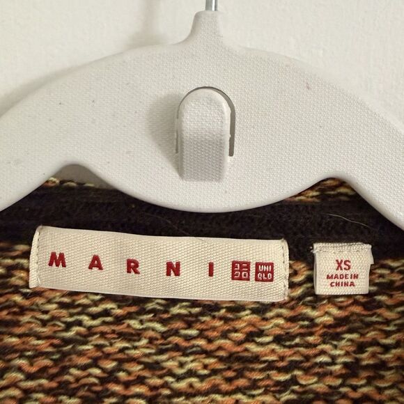 Marni x Uniqlo Womens Sweater XS Wool Blend Hooded Full Zip Oversized Knit - Picture 2 of 10